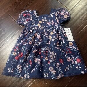 Pippa & Julie Navy Floral Dress Toddler 3T NWT